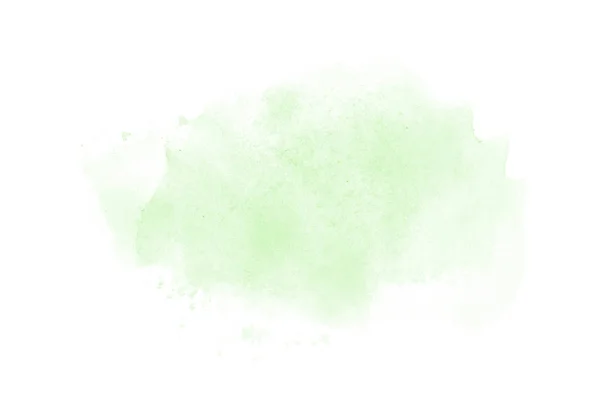 Αφηρημένη εικόνα φόντου υδατογραφίσματος με υγρή διασπορά χρώματος Aquarelle, απομονωμένη σε λευκό. Πράσινοι τόνοι — Φωτογραφία Αρχείου