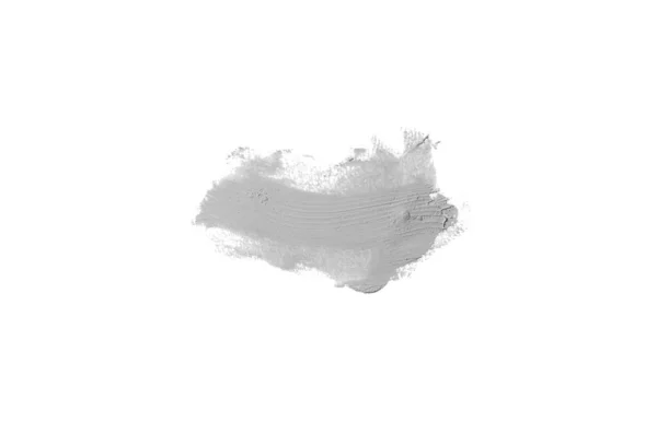 Smear and texture of lipstick or acrylic paint isolated on white background. Gray color — Stock Photo, Image