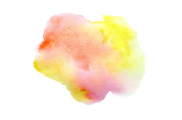 Abstrakcja akwarela obraz tła z ciekłym bryzg farby Aquarelle, izolowane na białym tle. Ciepłe odcienie — Zdjęcie stockowe