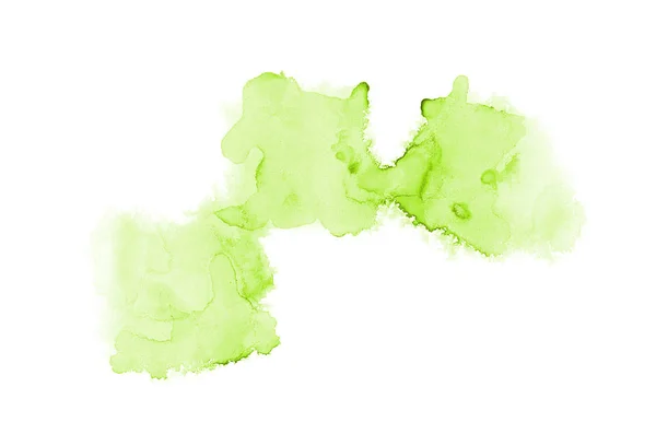 Abstract aquarel achtergrondafbeelding met een vloeibare Splatter van Aquarelle verf, geïsoleerd op wit. Groene tinten — Stockfoto