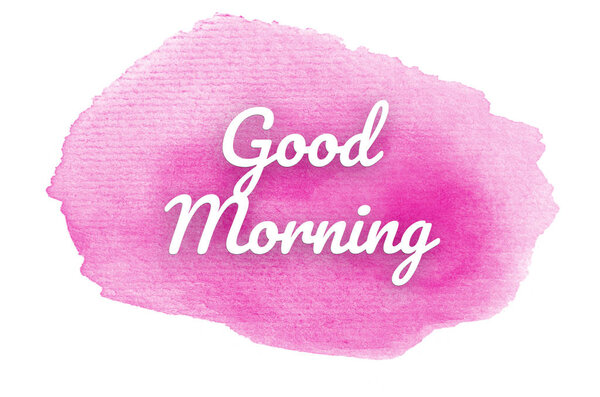 Абстрактное акварельное фоновое изображение с жидкими брызгами акварельной краски. Розовые тона. Доброе утро.
