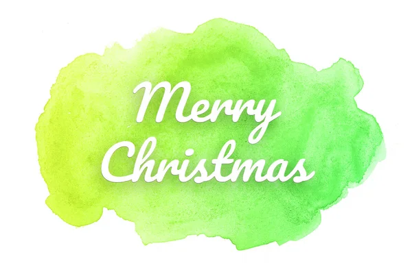 Imagem de fundo aquarela abstrata com um respingo líquido de tinta aquarelle.tons pastel verde e amarelo. Feliz Natal! — Fotografia de Stock