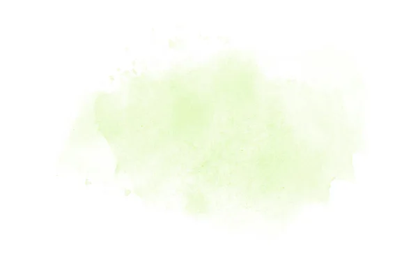 Image abstraite de fond aquarelle avec une éclaboussure liquide de peinture aquarelle, isolée sur blanc. Des tons verts — Photo