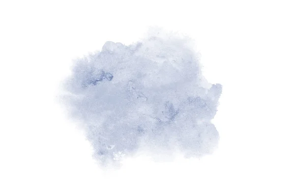 Gambar latar belakang cat air abstrak dengan percikan cat aquarelle cair, terisolasi di atas putih. Nada biru gelap — Stok Foto