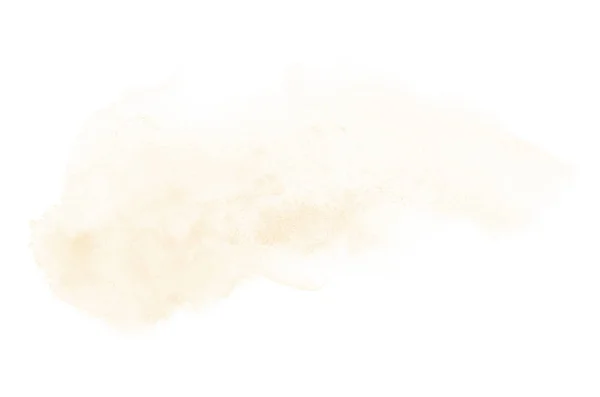 Beyaz üzerine izole edilmiş, sıvı bir kova boyası ile soyut suluboya arka plan görüntüsü. Açık turuncu tonları — Stok fotoğraf