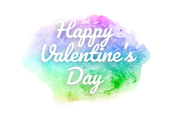 Abstract watercolor background image with a liquid splatter of aquarelle paint. Rainbow tones. Happy Valentine Day — 스톡 사진