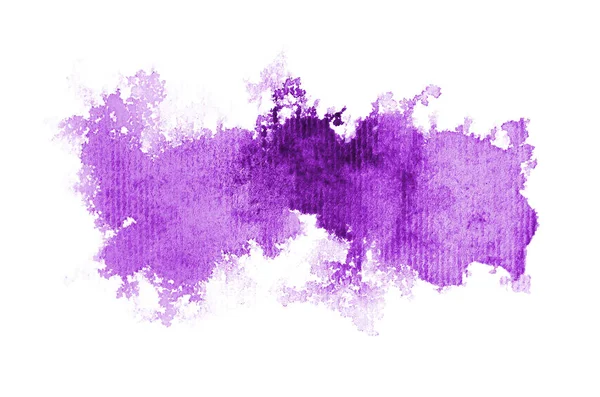 Imagem de fundo aquarela abstrata com um respingo líquido de tinta aquarelle, isolado em branco. Tons roxos — Fotografia de Stock