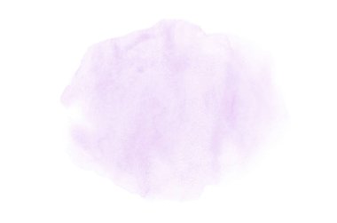Beyaz üzerine izole edilmiş, sıvı bir kova boyası ile soyut suluboya arka plan görüntüsü. Mor tonları