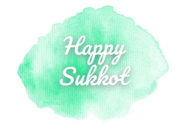 Kova boyası sıvı bir sıçrama ile soyut suluboya arka plan görüntüsü. Turkuaz tonları. Mutlu Sukkot