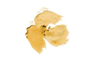 Smear ve ruj veya akrilik boya beyaz arka plan üzerinde izole doku. Lipgloss veya sıvı oje leke örneği inme. Güzellik kozmetik tasarım için eleman. Bej renk
