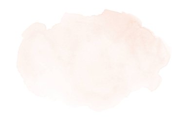 Beyaz üzerine izole edilmiş, sıvı bir kova boyası ile soyut suluboya arka plan görüntüsü. Turuncu tonları