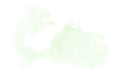 Beyaz üzerine izole edilmiş, sıvı bir kova boyası ile soyut suluboya arka plan görüntüsü. Yeşil tonları