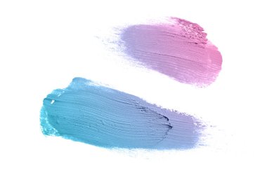 Smear ve ruj veya akrilik boya beyaz izole doku