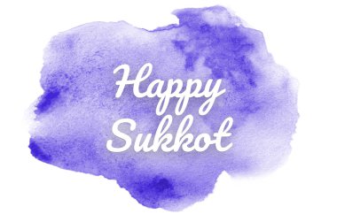 Kova boyası sıvı bir sıçrama ile soyut suluboya arka plan görüntüsü. Menekşe tonları. Mutlu Sukkot