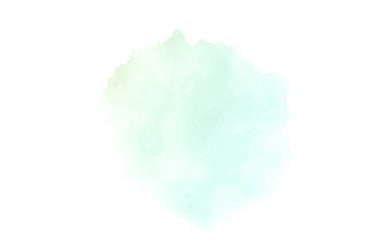 Beyaz üzerine izole edilmiş, sıvı bir kova boyası ile soyut suluboya arka plan görüntüsü. Yeşil ve sarı pastel tonları