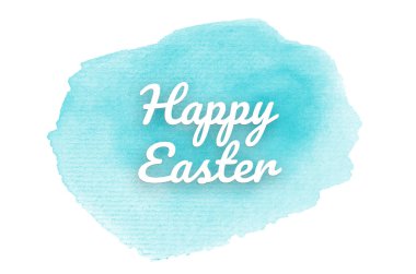 Kova boyası sıvı bir sıçrama ile soyut suluboya arka plan görüntüsü. Açık mavi tonları. Mutlu paskalya