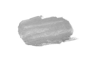 Smear ve ruj veya akrilik boya beyaz arka plan üzerinde izole doku. Lipgloss veya sıvı oje leke örneği inme. Güzellik kozmetik tasarım için eleman. Gri renk