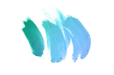 Smear ve ruj veya akrilik boya beyaz izole doku