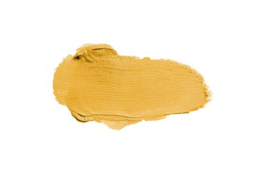 Smear ve ruj veya akrilik boya beyaz arka plan üzerinde izole doku. Lipgloss veya sıvı oje leke örneği inme. Güzellik kozmetik tasarım için eleman. Bej renk