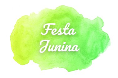 Kova boyası sıvı bir sıçrama ile soyut suluboya arka plan görüntüsü. Yeşil ve sarı pastel tonları. Festa Junina