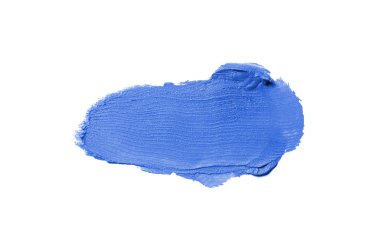 Smear ve ruj veya akrilik boya beyaz arka plan üzerinde izole doku. Mavi renk