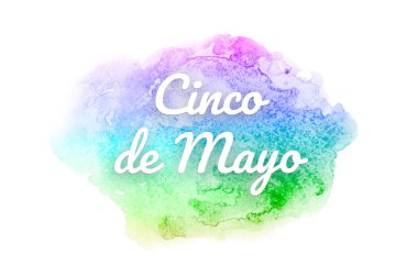 Abstract watercolor background image with a liquid splatter of aquarelle paint. Rainbow tones. Cinco de mayo