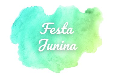 Kova boyası sıvı bir sıçrama ile soyut suluboya arka plan görüntüsü. Yeşil ve sarı pastel tonları. Festa Junina