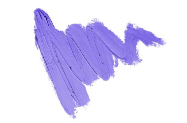 Yayma ve doku ruj veya akrilik boya beyaz arka plan üzerinde izole. Kontur lipgloss ya da sıvı oje renk örneği leke örneği. Güzellik kozmetik tasarım için öğe. Menekşe rengi