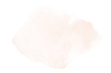 Beyaz üzerine izole edilmiş, sıvı bir kova boyası ile soyut suluboya arka plan görüntüsü. Turuncu tonları