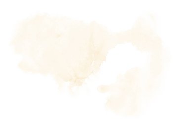 Beyaz üzerine izole edilmiş, sıvı bir kova boyası ile soyut suluboya arka plan görüntüsü. Açık turuncu tonları