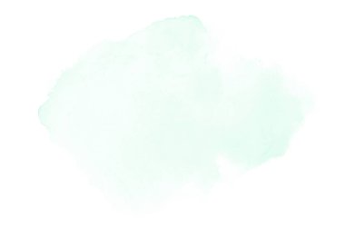 Beyaz üzerine izole edilmiş, sıvı bir kova boyası ile soyut suluboya arka plan görüntüsü. Turkuaz tonları