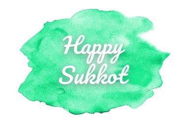 Kova boyası sıvı bir sıçrama ile soyut suluboya arka plan görüntüsü. Turkuaz tonları. Mutlu Sukkot