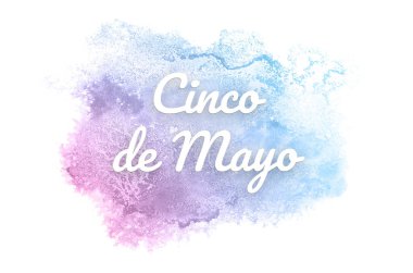 Kova boyası sıvı bir sıçrama ile soyut suluboya arka plan görüntüsü. Pembe ve mavi pastel tonları. Cinco de mayonez