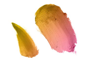 Smear ve ruj veya akrilik boya beyaz izole doku