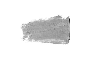 Smear ve ruj veya akrilik boya beyaz arka plan üzerinde izole doku. Lipgloss veya sıvı oje leke örneği inme. Güzellik kozmetik tasarım için eleman. Gri renk