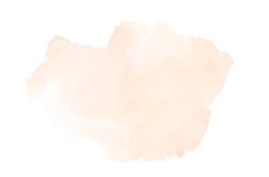 Beyaz üzerine izole edilmiş, sıvı bir kova boyası ile soyut suluboya arka plan görüntüsü. Turuncu tonları