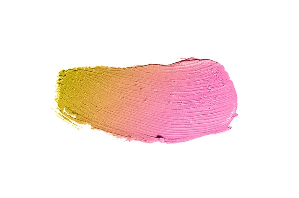 Smear Och Textur Läppstift Eller Akrylfärg Isolerad Vit Bakgrund Stroke — Stockfoto