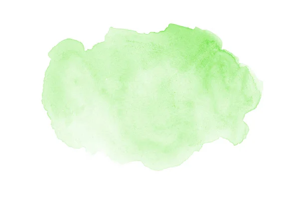 Imagem de fundo aquarela abstrata com um respingo líquido de tinta aquarelle, isolado em branco. Tons verdes — Fotografia de Stock