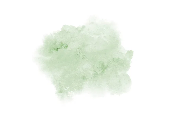 Imagem de fundo aquarela abstrata com um respingo líquido de tinta aquarelle, isolado em branco. Tons verde escuro — Fotografia de Stock