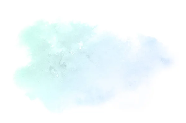 Αφηρημένη εικόνα φόντου υδατογραφίσματος με υγρή διασπορά χρώματος Aquarelle, απομονωμένη σε λευκό. Μπλε και τιρκουάζ παστέλ αποχρώσεις — Φωτογραφία Αρχείου