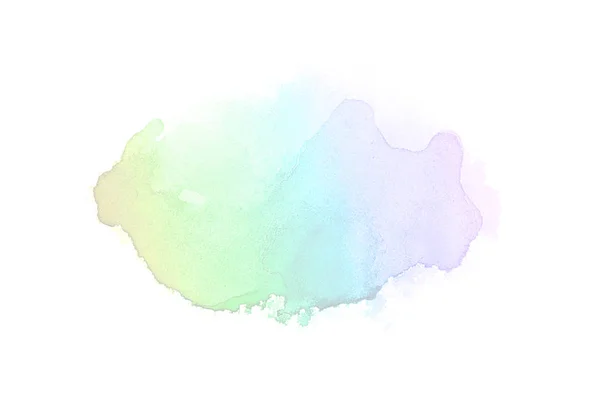 Αφηρημένη εικόνα φόντου υδατογραφίσματος με υγρή διασπορά χρώματος Aquarelle, απομονωμένη σε λευκό. Αποχρώσεις του ουράνιου τόξου — Φωτογραφία Αρχείου