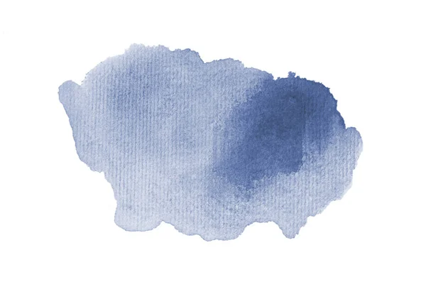 Beyaz üzerine izole edilmiş, sıvı bir kova boyası ile soyut suluboya arka plan görüntüsü. Koyu mavi tonları — Stok fotoğraf