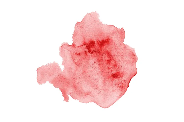 Imagen de fondo de acuarela abstracta con una salpicadura líquida de pintura acuarela, aislada en blanco. Tonos rojos — Foto de Stock