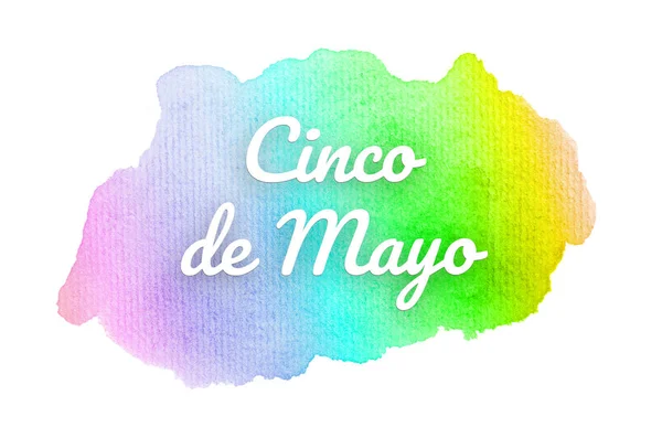 Abstract watercolor background image with a liquid splatter of aquarelle paint. Rainbow tones. Cinco de mayo — Stock Photo, Image