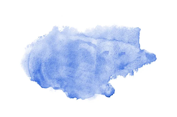 Imagen de fondo de acuarela abstracta con una salpicadura líquida de pintura acuarela, aislada en blanco. Tonos azules — Foto de Stock