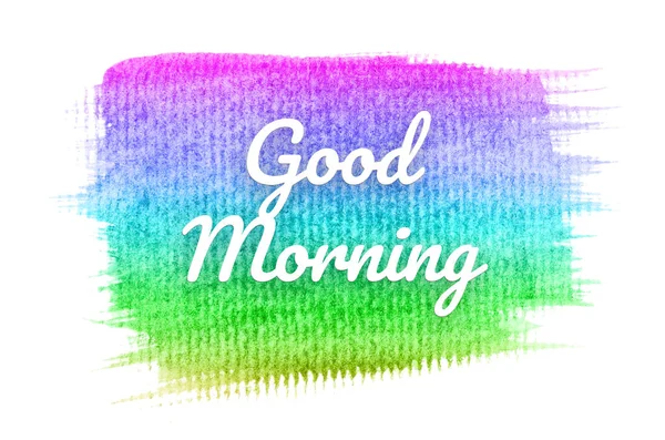 Abstraktes Aquarell-Hintergrundbild mit einem flüssigen Spritzer Aquarellfarbe. Regenbogentöne. Guten Morgen — Stockfoto