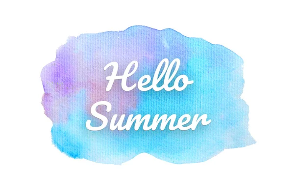 Abstract watercolor background image with a liquid splatter of aquarelle paint. Cold tones. Hello summer — Stockfoto