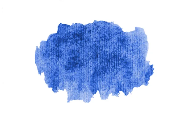 Abstract watercolor background image with a liquid splatter of aquarelle paint, isolated on white. Blue tones — Stock Photo, Image