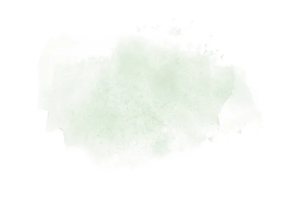 Imagem de fundo aquarela abstrata com um respingo líquido de tinta aquarelle, isolado em branco. Tons verde escuro — Fotografia de Stock