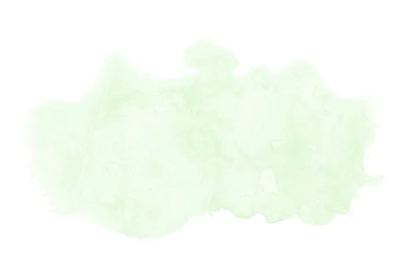 Imagem de fundo aquarela abstrata com um respingo líquido de tinta aquarelle, isolado em branco. Tons verdes — Fotografia de Stock